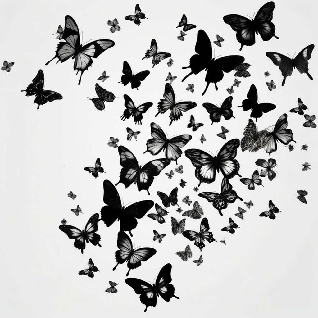 butterfly cliparts black