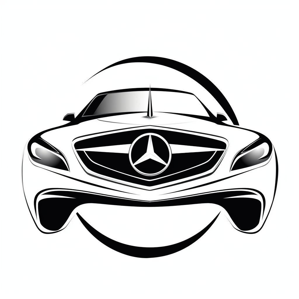 black and white car clipart