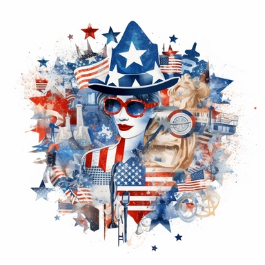 4th of july, patriotic, celebration, clipart white background