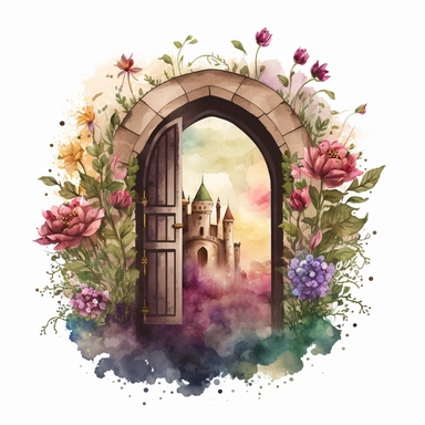 Door of a castle with flowers watercolour art style clipart. If you're looking for watercolor clipart illustrations of a castle with flowers, there are several options available online. One of the options is a premium vector of a castle with flower watercolor clipart illustration on freepik.com[1]. The premium image can be downloaded in eps and jpg file types, and users can unlock the file to get unlimited access to over 40,867,000 premium assets. Freepik.com also offers a variety of castle door
