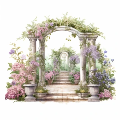 Capture the allure of an Enchanting Garden Oasis. Craft an ultra-detailed, 8K quality clipart without signatures or distracting lines. Embrace realism and artistry, showcasing intricate floral blooms and lush foliage. Set against a clean, white background for maximum versatility. Create a high-quality clipart that resonates with American women, evoking a sense of tranquility and natural beauty. Let your artistry transport them to a captivating garden escape.