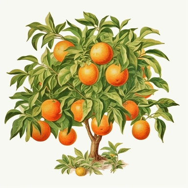 Orange Tree Illustration Digital Download, Image, Vintage, Fruit Clipart, DIY Crafts, Fruit Design, Food, Wall Art, Home Decor, JPG PNG