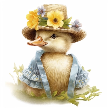 beatrix potter style clipart happy duckling