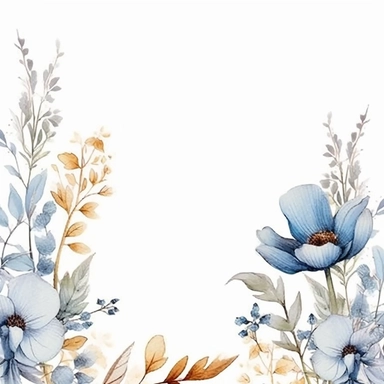delicate Meadow Floral and leaves corner Frame Watercolor, , Spring Clipart, dust, Minimalistic Flowers Watercolor, Elegant Blooms, dainty florals, watercolor illustration, hand drawing style