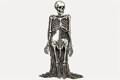 Skeleton, clipart, white background, cartoon ,