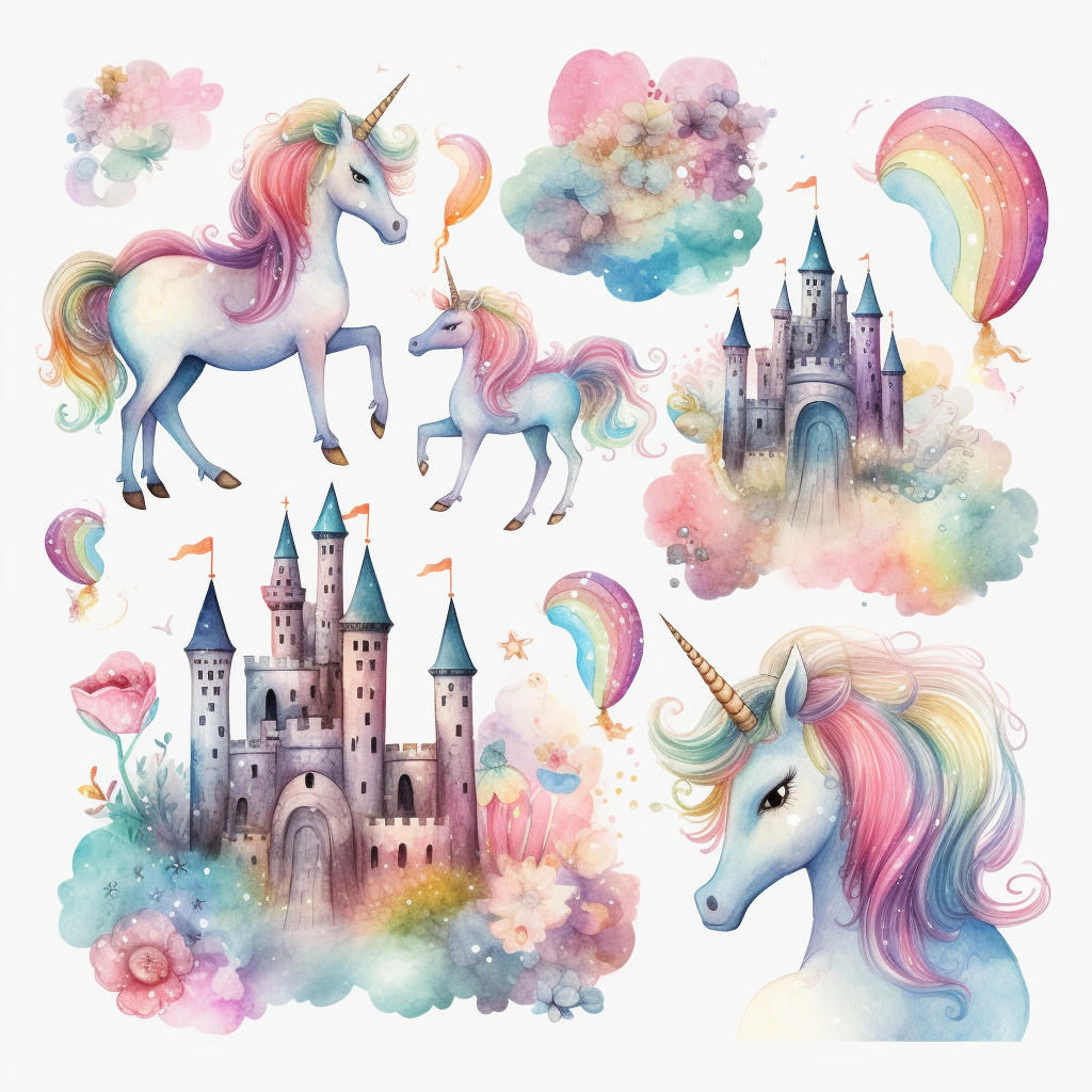 cute unicorn cliparts