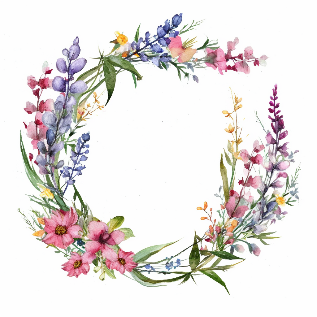 botanical wreath cliparts
