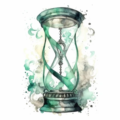 hour glass decorated ornaments , in the style of mystic mechanisms ,pencil art illustrations, Isolated white background, reimagined by industrial light and magic, lith printing, illusory images, watercolor clipart, very subtle emerald tones, , ,
