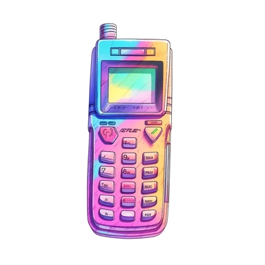 Beautiful Retro 80s pastel Color Cellphone sublimation clipart, hyper realistic, intricate detail, illustration style,high solution, on the white background
