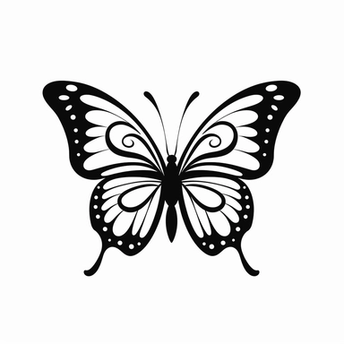 butterfly clip art simple black outline