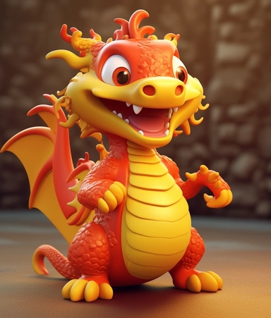 blob:https://discord.com/dbd30334-15c2-4226-b4a4-a5e3ac5fd10a，Traditional Chinese New Year 3D cartoon image：a cute dragon has its hands stretched out, in the style of lively action poses, ron english, he jiaying, cosmic jester, ps1 graphics, yellow and red, cassius marcellus coolidge，dragon clipart image red dragon clipart of emoji clipart, in the style of anaglyph effect, light blue and yellow, comical choreography, cartoonish characters, xbox 360 graphics, anthropomorphic surrealism, cartoon m