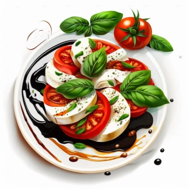 clipart Caprese Salad Italian food, white background