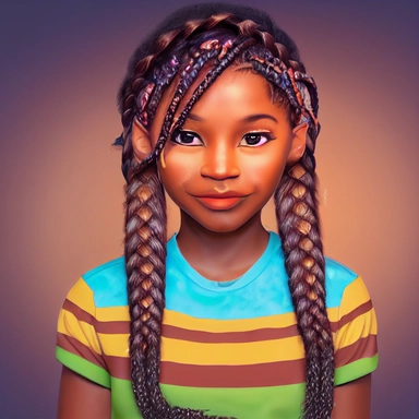 extremely highly detailed 3d 32k rendering highly detailed and realistic full faced portrait of coco chocolate melanated Disney pixlar young girl with lots of energized colorfully braided blond and amber hair, and young boy with blackish brown dredlocked hair, cartoon style illustrated, animated animation, with braided hairstyles, bright background bokeh colors 8k, hyper realistic, digital painting, in the style of Mary Blair, Josephine Wal, in the style of nathan greene Christian art, in the st