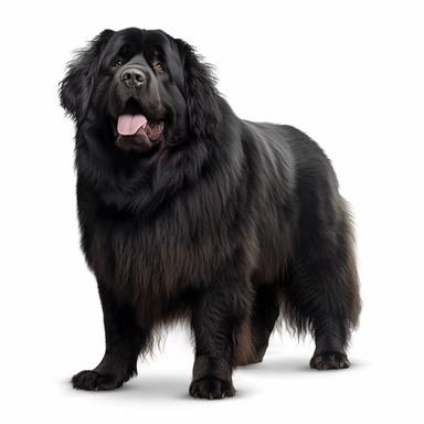 Dog breed Newfoundland big hairy black 3D clipart