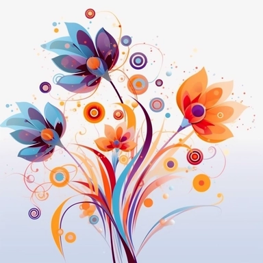 abstract flowers clip art