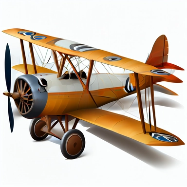 extremely detailed old biplane, clipart, white background