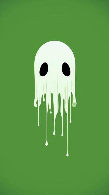 Minimalist white on a Green background negative space whimsical Cuteness, flat, vector, clipart, in the style of Alex pardee