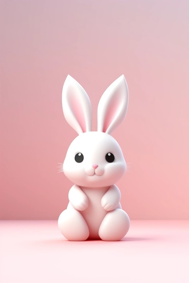 ed small bunny clipart, in the style of unreal engine 5, vray tracing, subtle pastel tones, rollei prego 90, white and pink, dutch and flemish