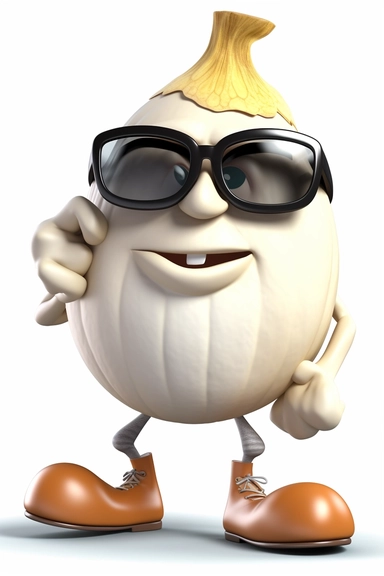 cool garlic clipart with feet cartoon, wearing sunglasses, with no background