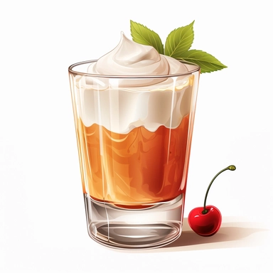 Sharp Illustration of a Whiskey Sour Cocktail clipart aginst white background, illustration style, vibrant colors, unreal engine 5, detailed illustration, high resolution, high quality, solid white background
