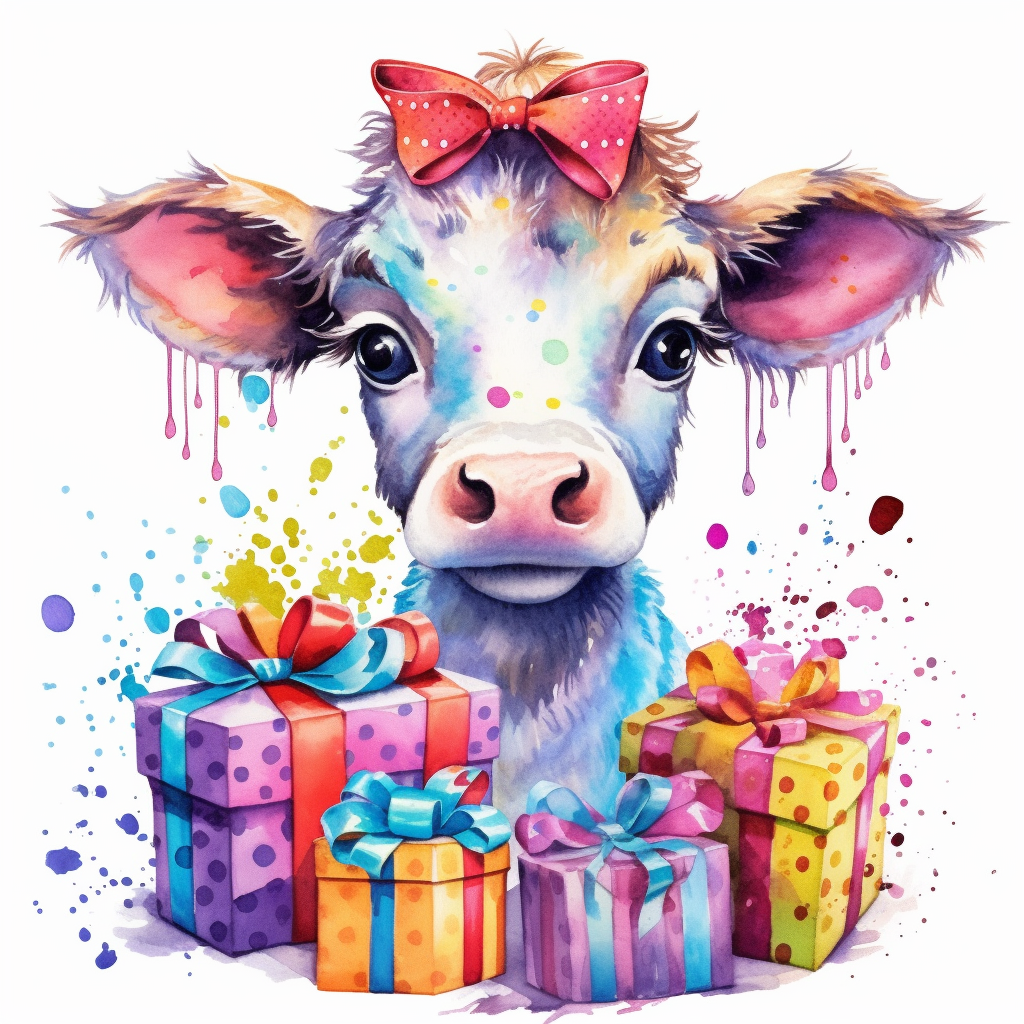 colorful cow cliparts