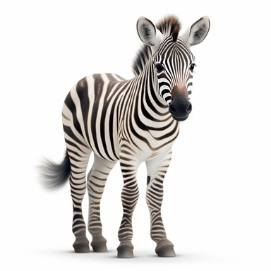 zebra safari baby animal photorealistic clipart,on white background