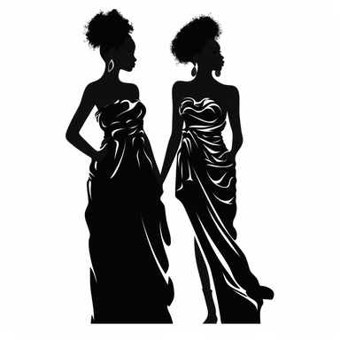soul sisters Black African-American beautiful women,soul sister,clipart posing,4 feet tall
