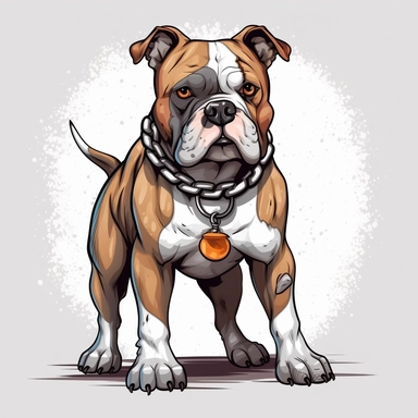 AMERICAN BULLY CLIPART, CARTOON, VECTOR, STRONG DOG, MUSCLE, AMERICAN BULLY MINI, EXOTIC BULLY, color dog white and chocolate, ASPHALT, ULTRA RESOLUTION , 4k, high resolution, 3d