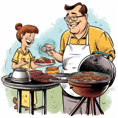 BBq grill, father, clipart,