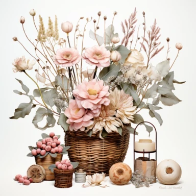 watercolour, baby theme, clipart, soft and muted pastel nuances, boho style, white background