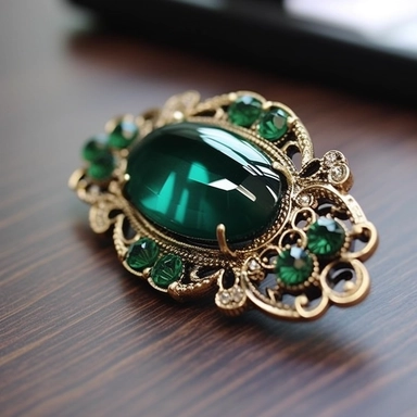 According to your requirements, I'm pleased to describe a Chinese-Korean style hair clip for you. This hair clip is made of acrylic or alloy material, giving it an elegant and noble appearance. It features a predominant emerald green color, which brings a fresh and natural feeling. The hair clip can have a traditional hairpin shape or a more modern curved design. A part of the hair clip is adorned with silver pearls, delicately embellishing the clip and adding a touch of sophistication and grand