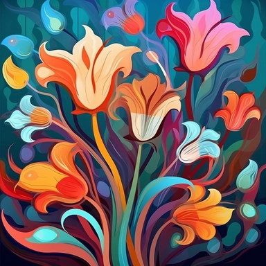 abstract flowers clip art