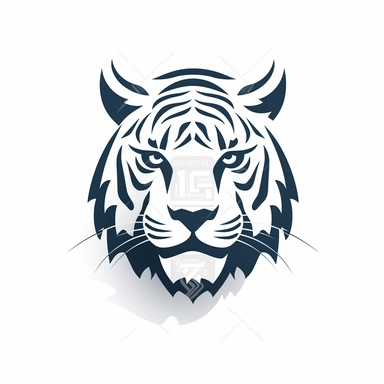 Vector of simple [enlightened white tiger] mascot logo design for badge, emblem, or printing. White background 2D Flat Vector illustration isolated. Vector clip art