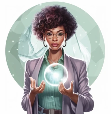 African American Black Girl Magic boss lady vector clipart vector illustration with transparent background, in the style of light indigo and light crimson, photo-realistic hyperbole, cluj school, transparent/translucent medium, detailed crowd scenes, light pink and light emerald, dark brown and white