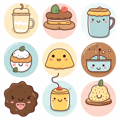 cute coaster clipart sheet