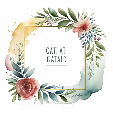 grad frame watercolor clipart white background, no caption