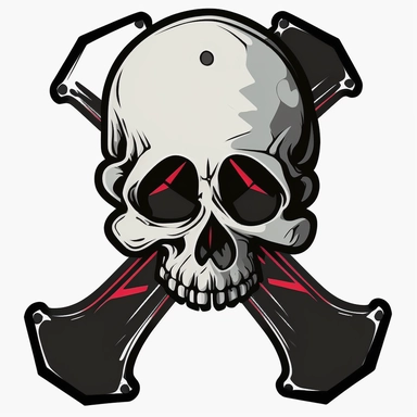 gen z detailed crossbone skull clipart