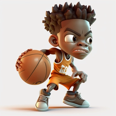 Basketball clipart. Sport graphics, boy Basketbal player characters, 8k polished, clear background 3d rendered by pixar