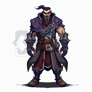 main bad guy in a new epic medieval fantasy dnd themed cartoon geared to tweens, full body pose, Clipart, solid background