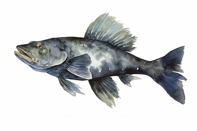 Watercolor, Flathead Catfish Fish, clipart, hd, on a white background, spaced out