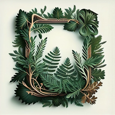 forest greenery frame clipart, pvc carving