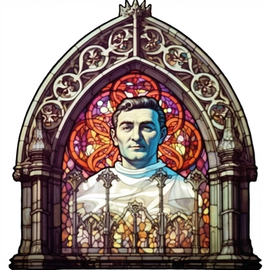 in the style of baroque madness, stained glass window clipart, white background, church window, cathedral window, religious art, medieval art, Gothic art, colored glass, leadlight window