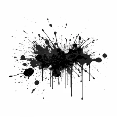 black ink splatter svg clipart on white background