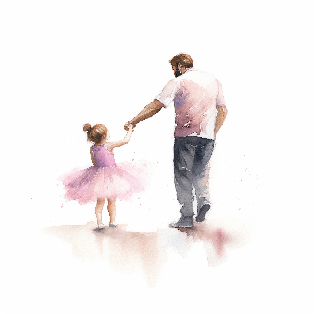 father and daughter clipart