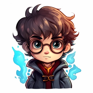 harry potter clip art sticker in cartoon style inspired by this picture file:///Users/myriamkavountzis/Desktop/Screenshot%202023-06-05%20at%205.41.26%20PM.png