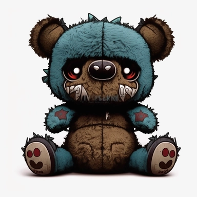 Evil Teddy Clipart, 8K, with white background, HD, No text on image,