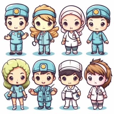 kawaii nurses clip art