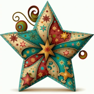 folk art star clipart art