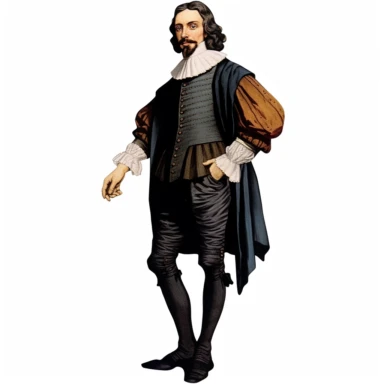 full profile arms and legs of john winthrop, American history, clipart