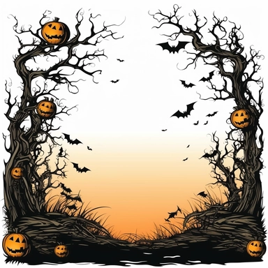 spooky halloween border clipart